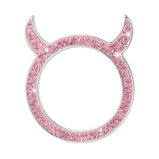 Rhinestone Car Ring Shiny Exquisite Fine Workmanship Devil Bling Ignition Ring Decoration Car Decor