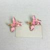 1 pair Luxury Golden and Silver Earrings Zinc Zinc Alloy Metal Flower Ear Studs Enamel Iris Earrings  Girls
