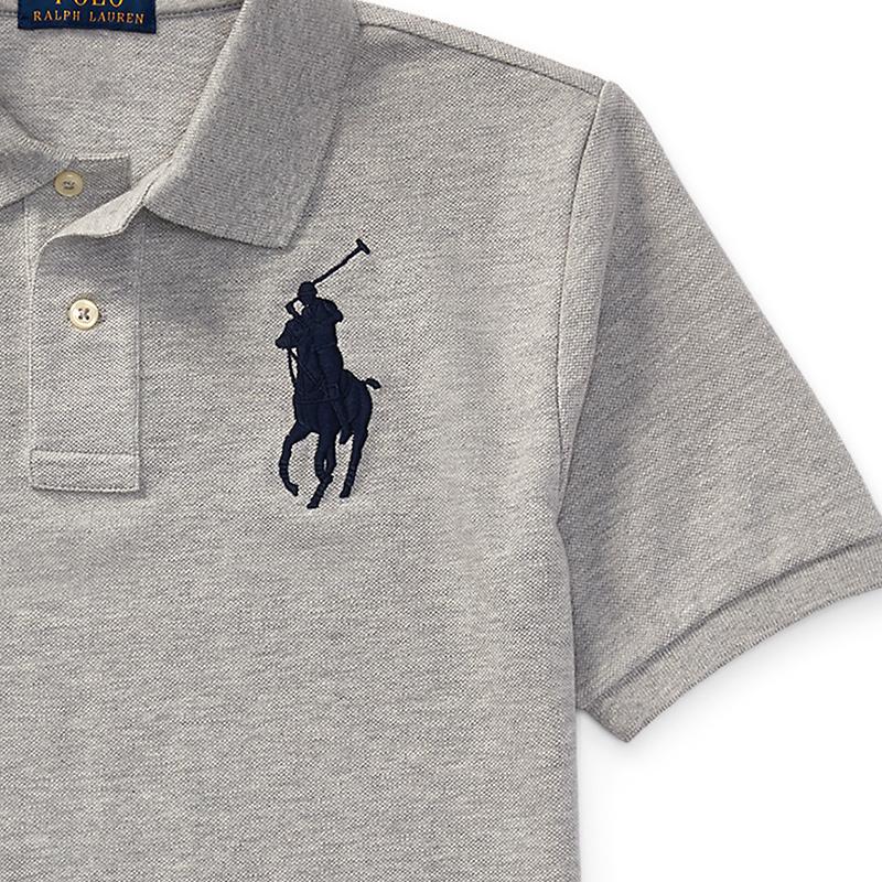 Polo Ralph Lauren Kids SS22 Logo Digital Embroidery Cotton Short Sleeve Polo Shirt Kids tops Gray CWPOKNIYN820131-050
