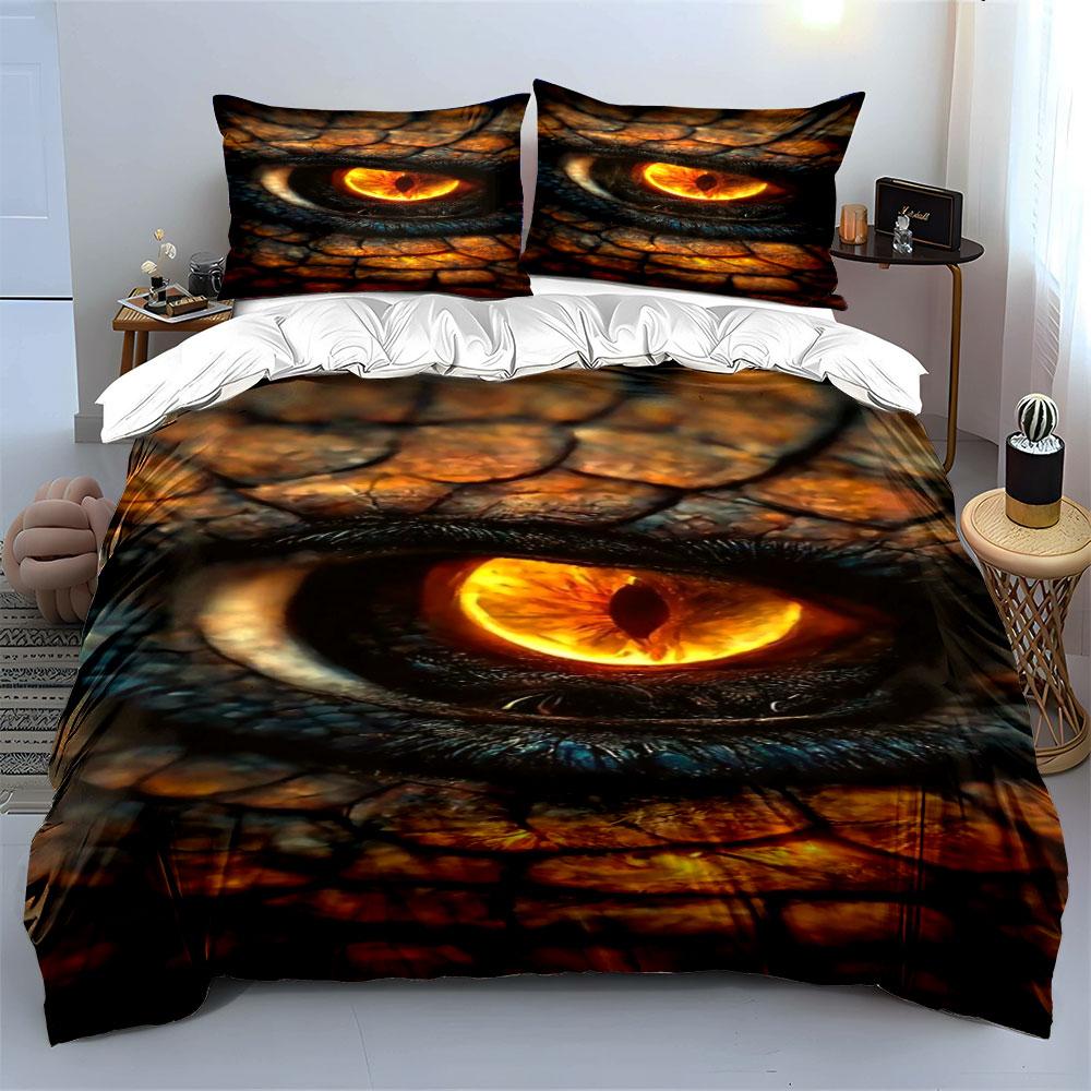 Fiery dragon eye pattern. Bedding sets Duvet cover sets Duvet covers Pillowcases(1 * Duvet Cover 2 * Pillowcases without duvet insert)