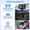 Baby Car Camera Dual Channel 5 Inch 1080P Car Baby Camera Display with 2 IR Night Vision Camera and 150 Degrees  Wide