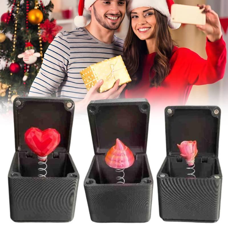 Heart Surprise Rose Gift Box 3d Printed Plastic Toy Decoration Festivals Gifts