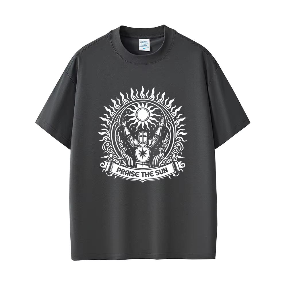 Dark Souls Praise The Sun Tshirt Men Women Fashion Gothic Rock Tshirts Mens pure Cotton Vintage T Shirt Game Lovers Fans Gift
