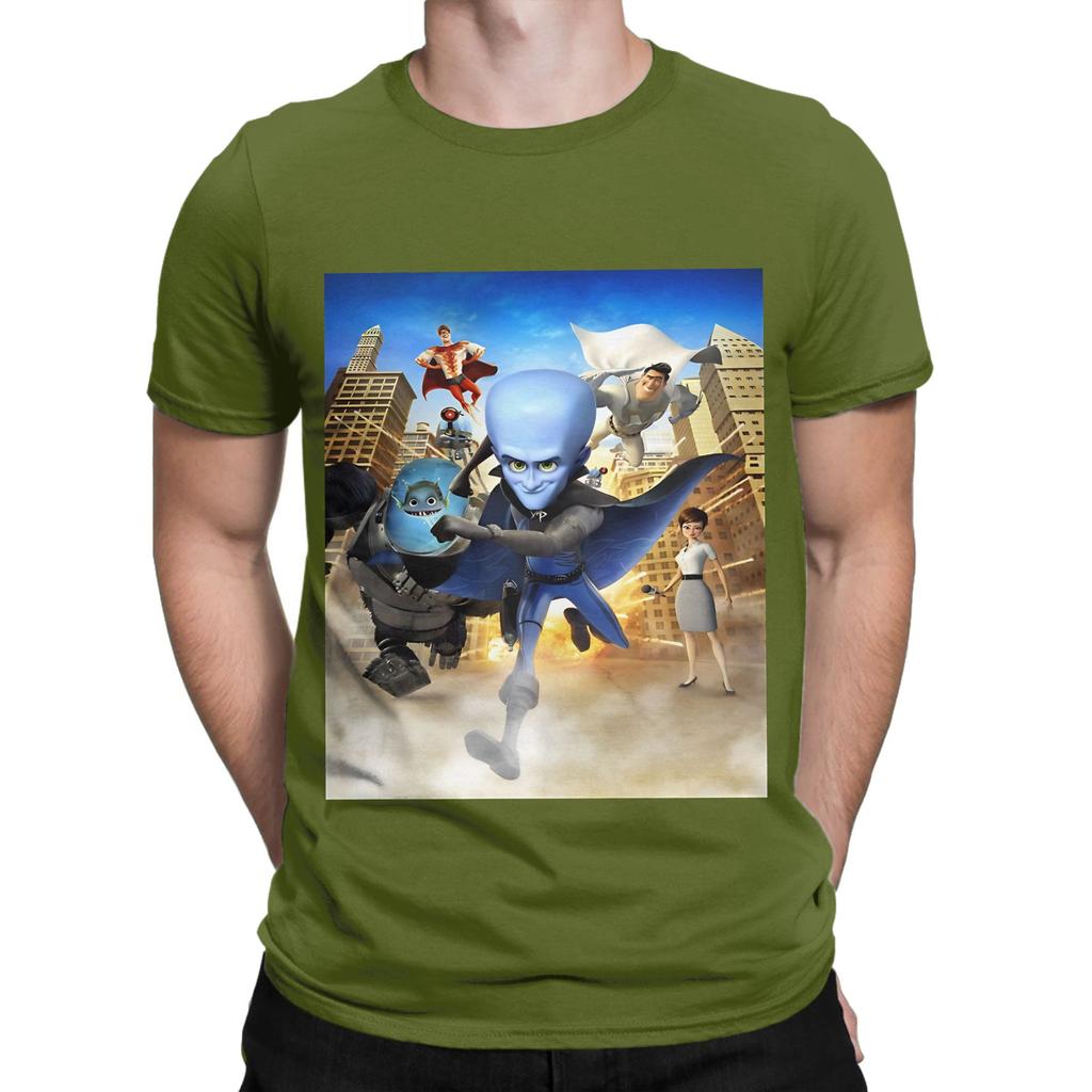 Art Megamind painting Novelty 100 Cotton TShirt Megamind vs The dDoom Syndicate Tops Tees For Unisex