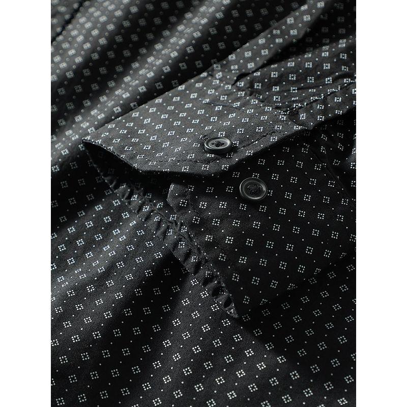 High Count Cotton Poplin Polka Dot Long sleeve Shirts Men's Breathable Stretch Thin Spring and Summer Outerwear Foreign Trade Men's Casual Shirt