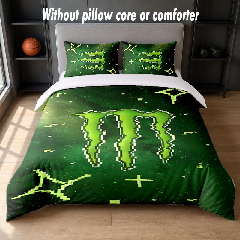 Set Biancheria da Letto Design Monster Energy 1 Copripiumino + 2 Federe Morbido Traspirante Biancheria da Letto per la Casa