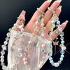 Hand-beaded Phone Hand Rope Butterfly Crystal Bag Pendant New Car Keychain  Ornament