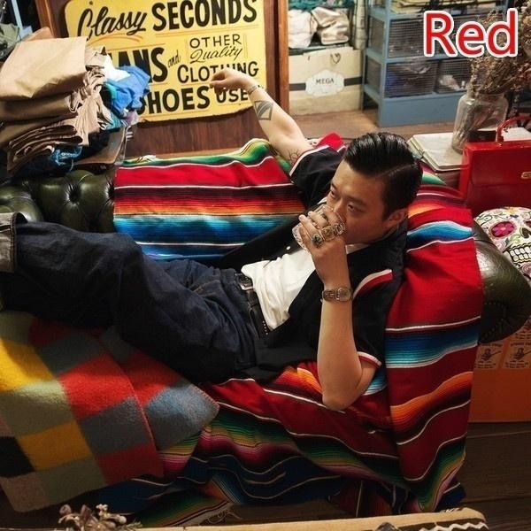 

Новое 8-цветное хлопковое одеяло в мексиканскую полоску для улицы, радужное пляжное одеяло, матрас с кисточкой, кровать, дорожный ковер для пикника, чехол для дивана 35 x 215cm красный