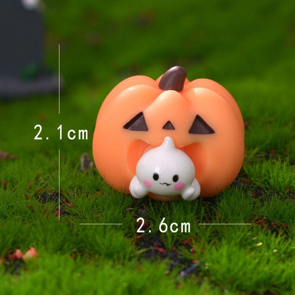 3D Halloween Small Ornaments Cute Ghost Candlestick Ornaments Halloween Ghost Tombstone Outdoor