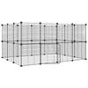 3114044 vidaXL Cage animaux de compagnie à 28 panneaux et porte Noir 35x35 cm