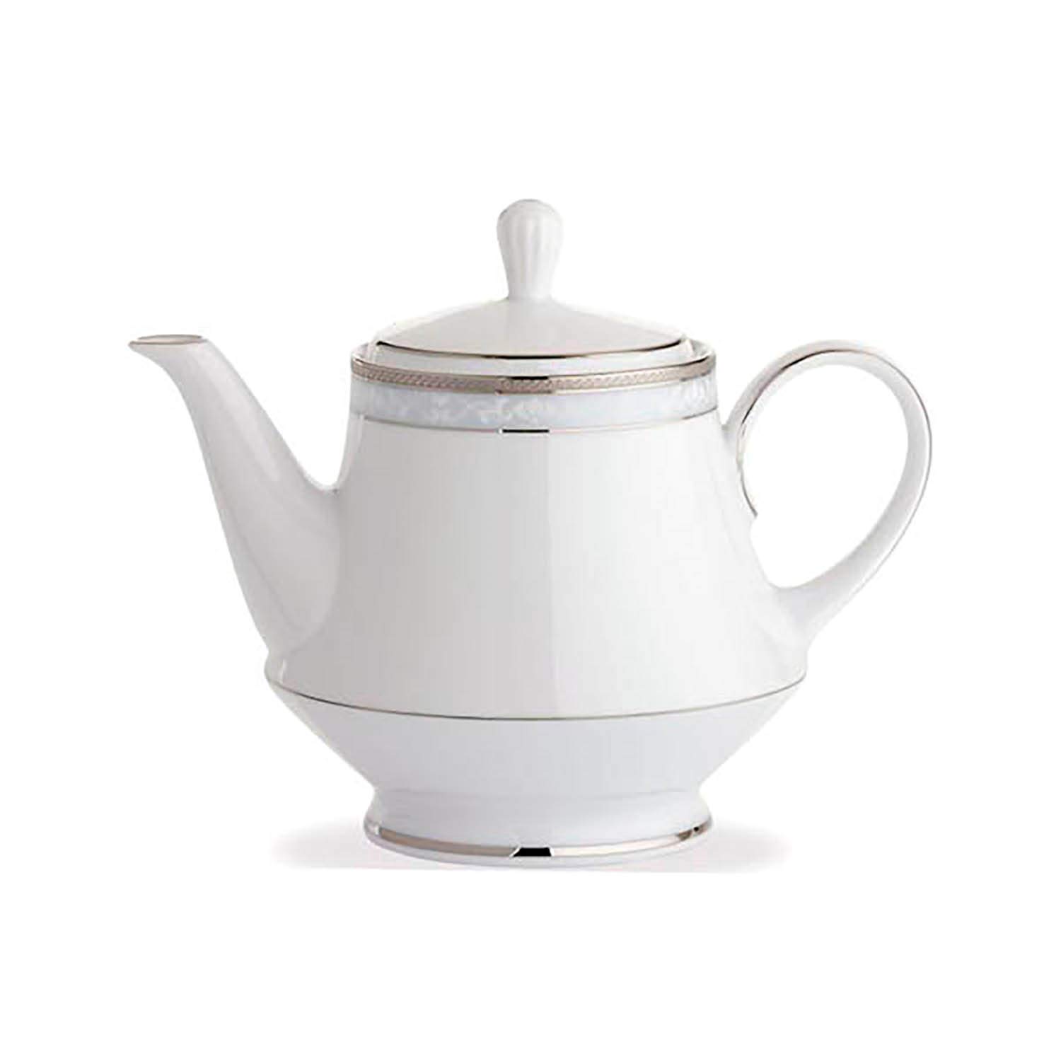 

Noritake Hampshire Platinum Teapot, 1200cc, Platinum Fine Porcelain, 4336L/91123