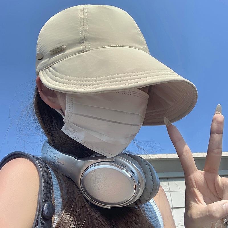 Ruth Hat Summer Light Sunscreen Visor Wide Brim Show Face Small Quick Drying Waterproof Duck Tongue Bucket Hat Women