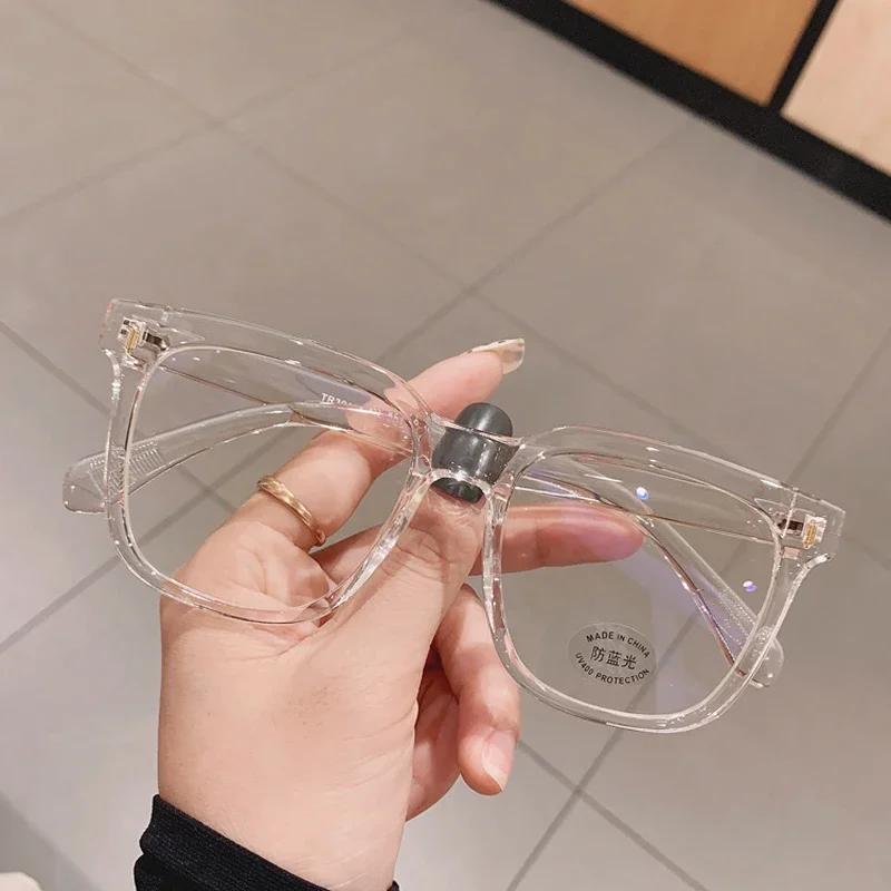 Transparent Computer Glasses Frame Women Men Anti Blue Light Round Glasses Blackout Glasses