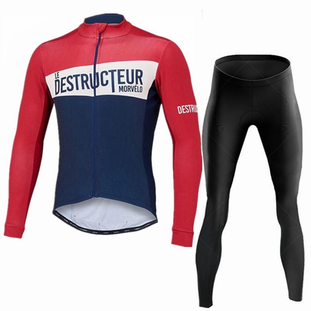 

2026 Autumn Breathable Cycling Suit Set Morvelo Men Long Sleeve Bike Clothing MTB Uniform Maillot Ropa De Ciclismo Sports Bicycle Bib Pants 3XL