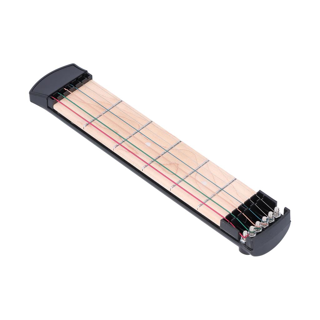 Lomme-gitarøvelsesverktøy 6 Fargerike Strenger Gripebrett Bærbar Nybegynner Akkordtrener 6 Bånd