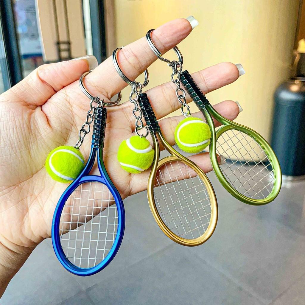 Tennis Metal Delightful Racket Keychain Fashionable Gift For Holidays Festivities And