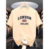 Herren Sommer 100 Baumwolle modisch lässig locker Übergröße London England bedruckt Sport Rundhals Kurzarm T-Shirt Top