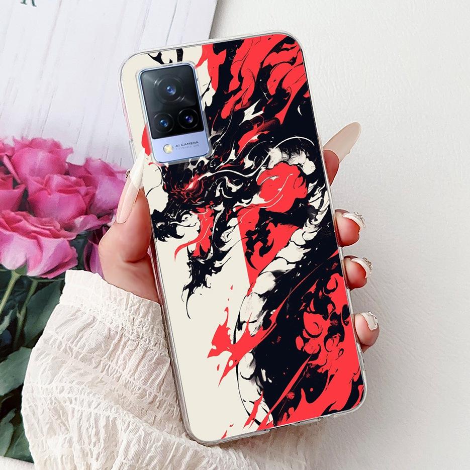 For Vivo V21 4G Case V2066 V2108 New Luxury Flowers Painted Cover Soft Slim Phone Case For Vivo V21e V2061 V 21 VivoV21 e Fundas