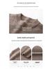 Men's 100% Pure Cashmere Thickened Fleece-Lined Winter Sweater - Solid Color, Round Neck, for Middle-Aged.