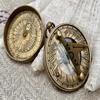 Brass Pocket Compass Royal Memorabilia Handmade Compass Sundial Queens Coronation Steampunk |