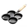 JUSTINLAU Non-stick Eggs Burger Skillet 3/4 Hole Cast Iron Frying Pan Breakfast Bread/Steak Flat-bottom Pot Kitchen Cookware