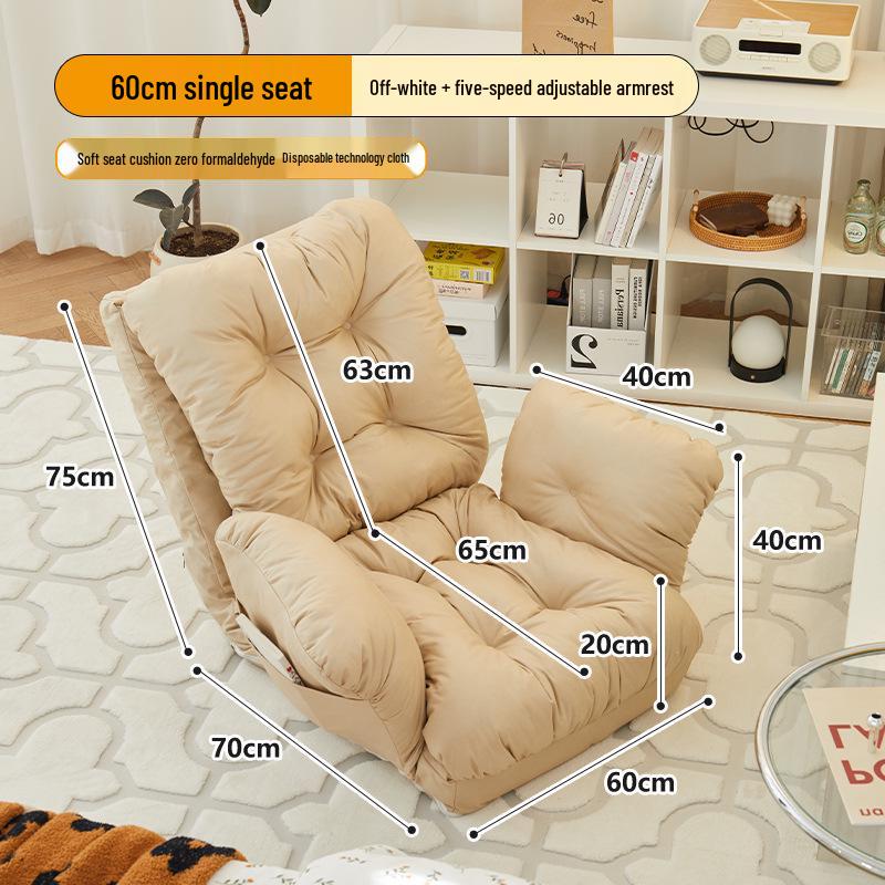 Reclining Tatami Chair: Foldable Single Sofa for Bedroom or Balcony