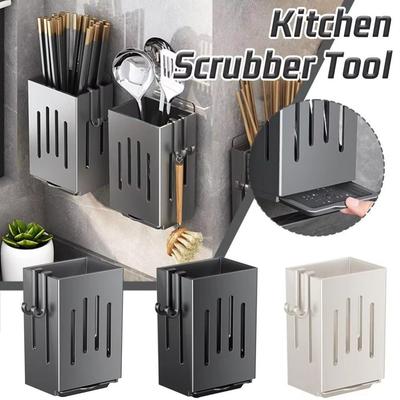 Wall-Mounted Tableware Organizer Draining Kitchen Utensil Storage Box Spoon Fork Storage Rack