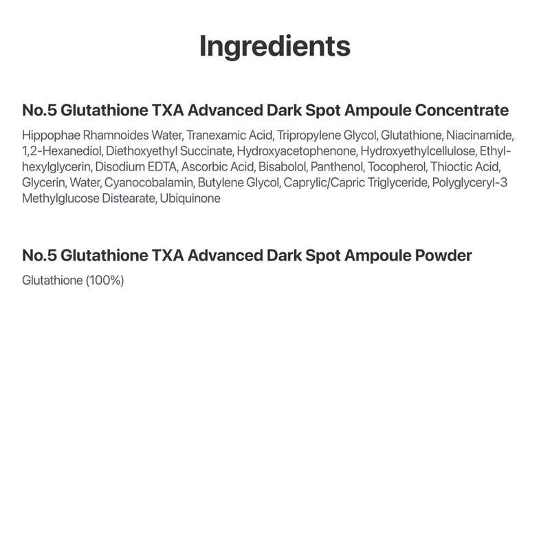 numbuzin - No.5 Glutathione TXA Advanced Dark Spot Ampoule Concentrate