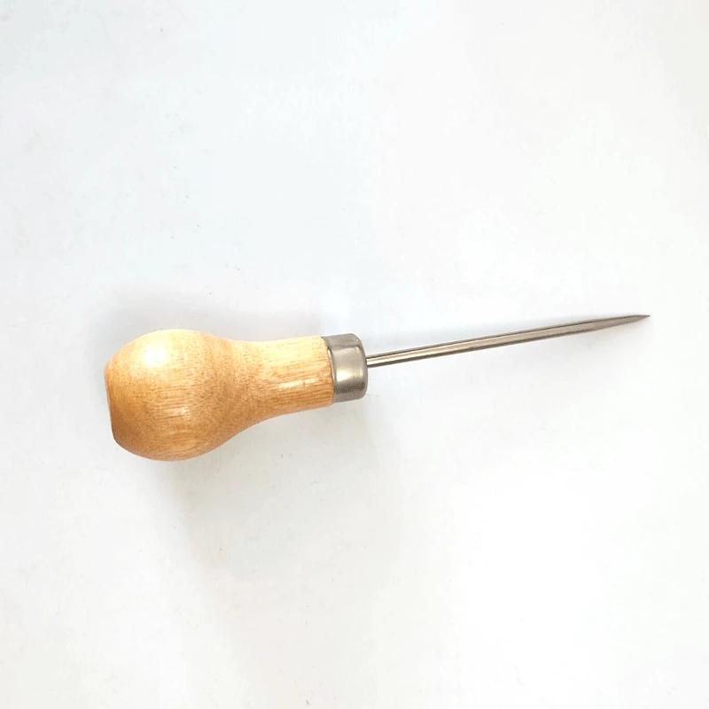 1/2PCS Thin Handle Gourd Wood Shank Cone Straight Tapered Wood Drill Round Solid Tool DIY Leather Craft Needle Tools Kit