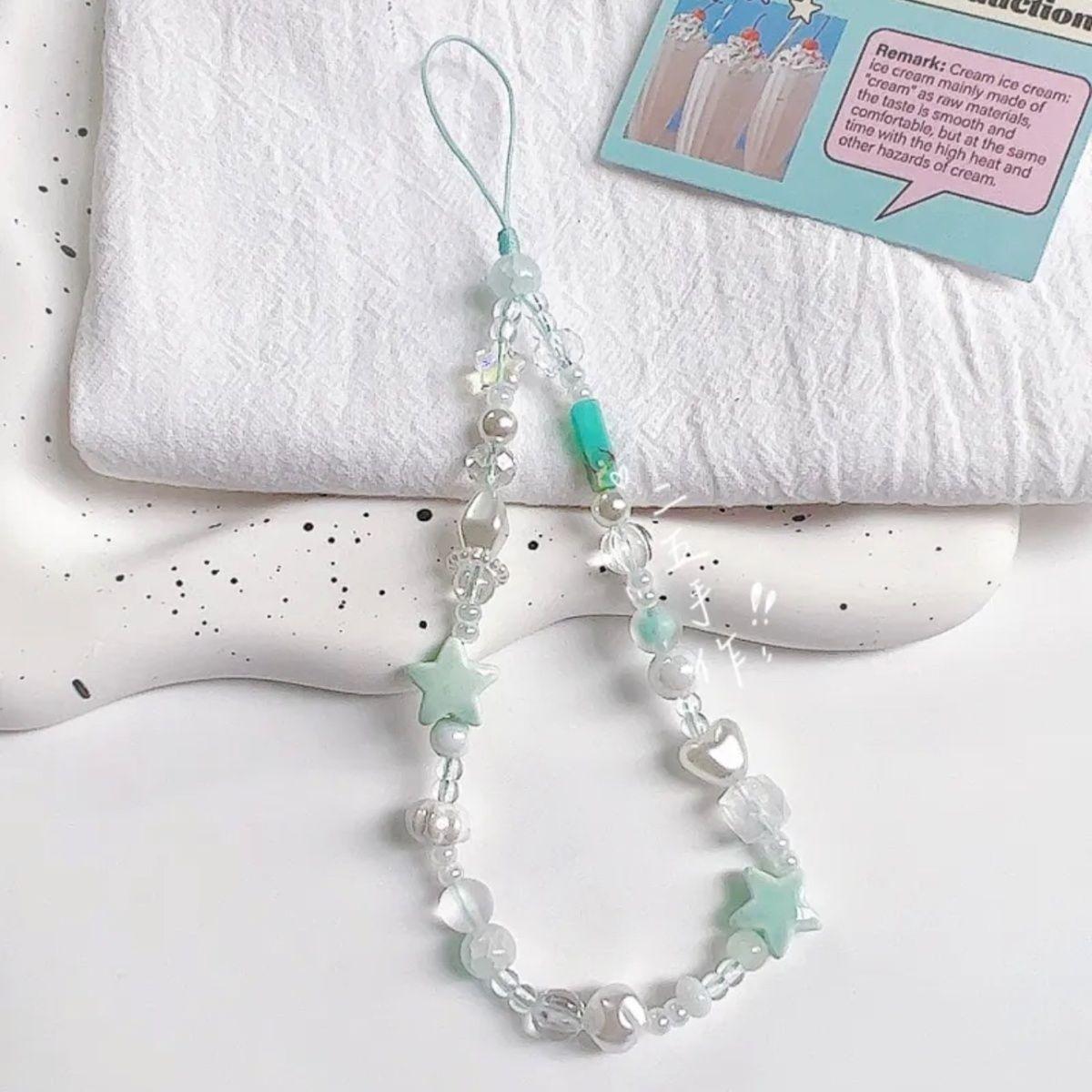 

Star Beaded Phone Charm 25cm PVC Beaded Strap Phone Lanyard Wrist Phone Chain