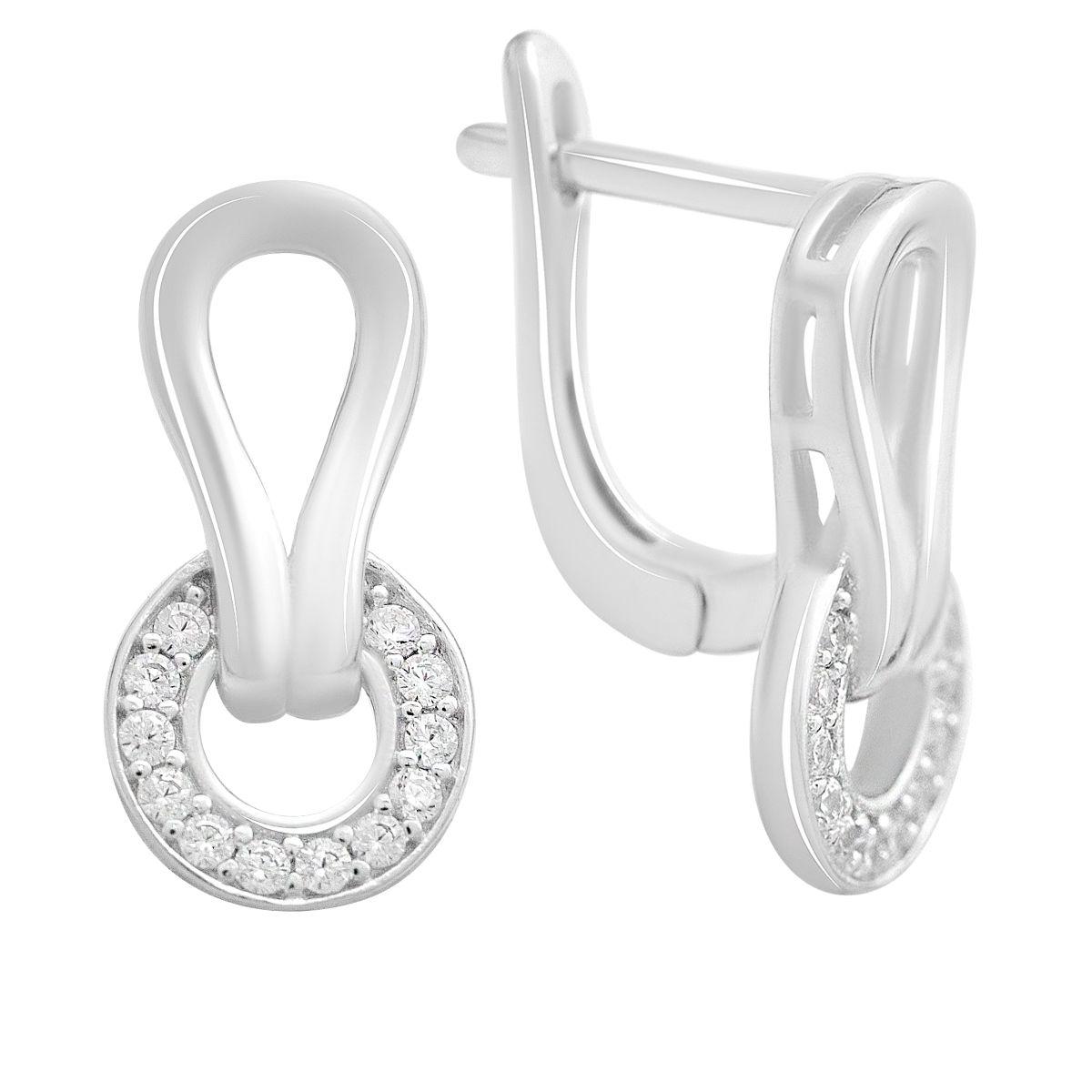 

Silver earrings with cubic zirkonia (2207801) білий