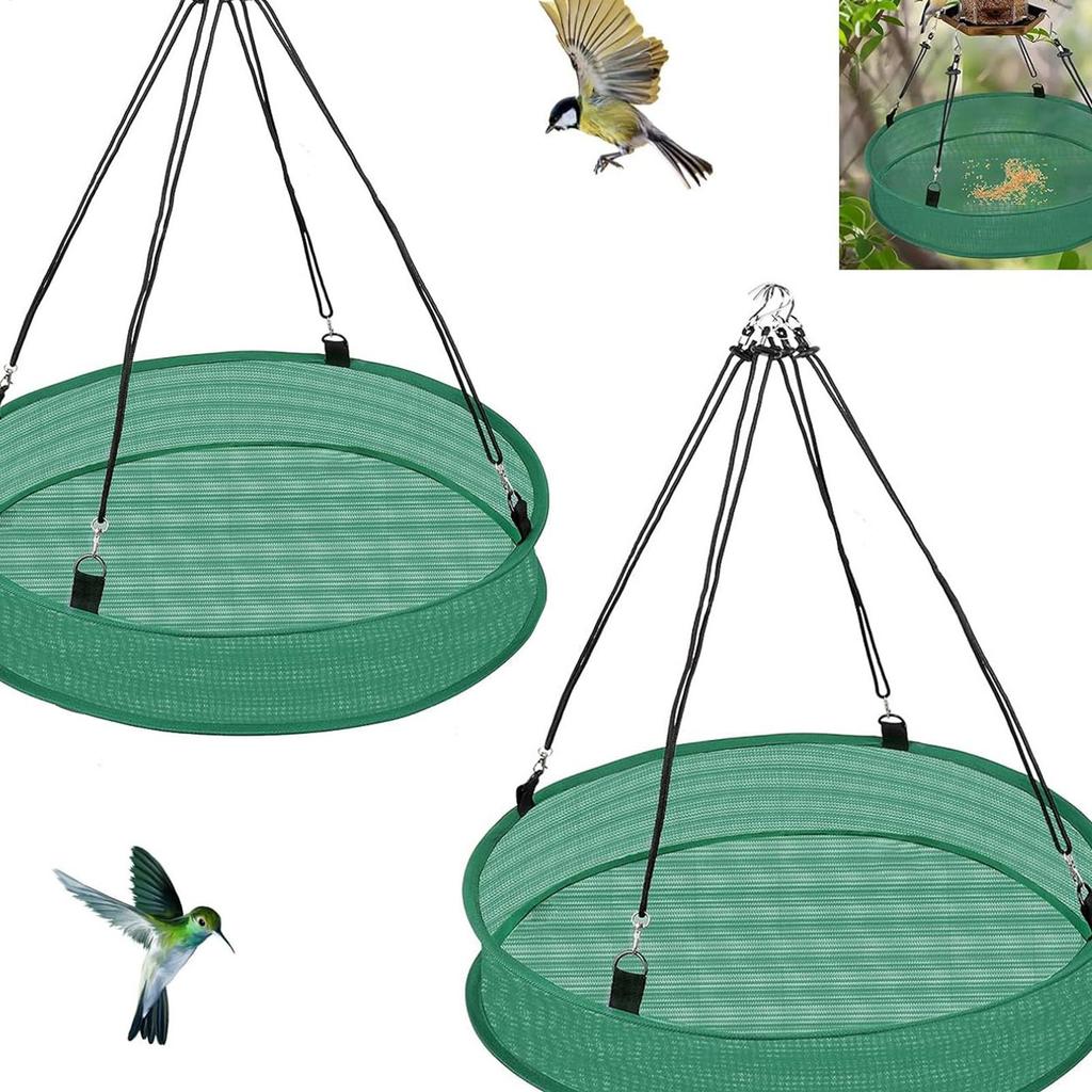 Bird Seed Catcher Tray Diameter Birds Food Catcher Hummingbird Feeder with Hanging Chain for Balcony Backyard Garden Yard
