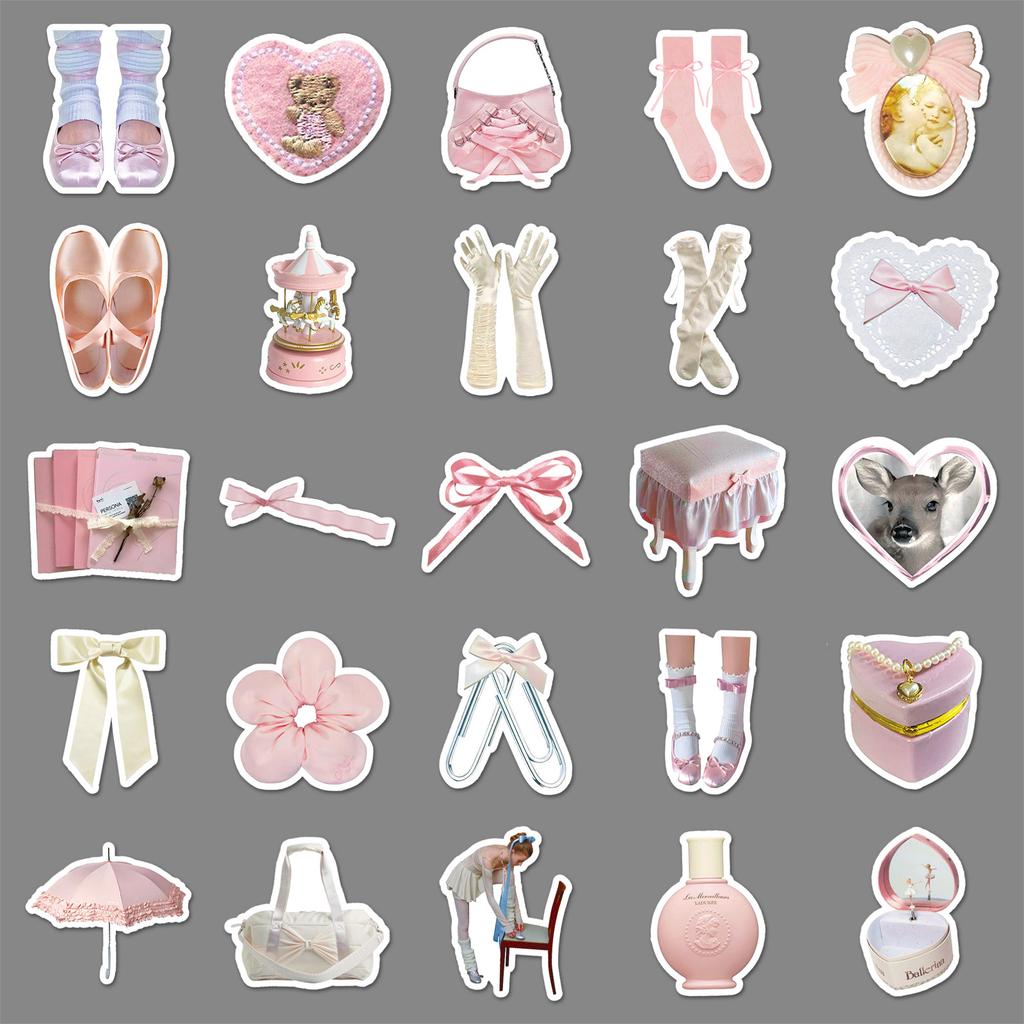 50 Pictures of Girl Ballet Style Graffiti Ins Wind Guka Creative Decoration Mobile Phone Case Suitcase Stickers Waterproof