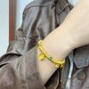Ancient Sand Gold Enamel Yellow God Of Wealth, Entangled Bracelet, Five-Way God Of Wealth Small Fat Blessing National Style