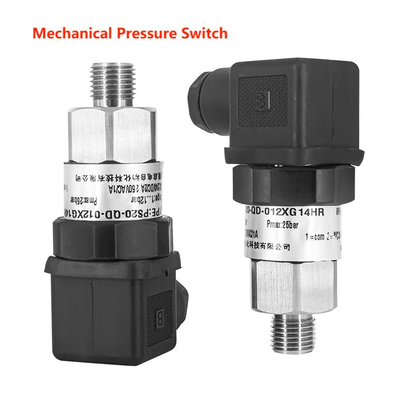 0.2-2.5bar Mechanical Pressure Switch 0-10bar 0-300bar NO+NC Water Pump Air Oil Pressure Control 20-200bar G1/4 Hydraulic 10bar