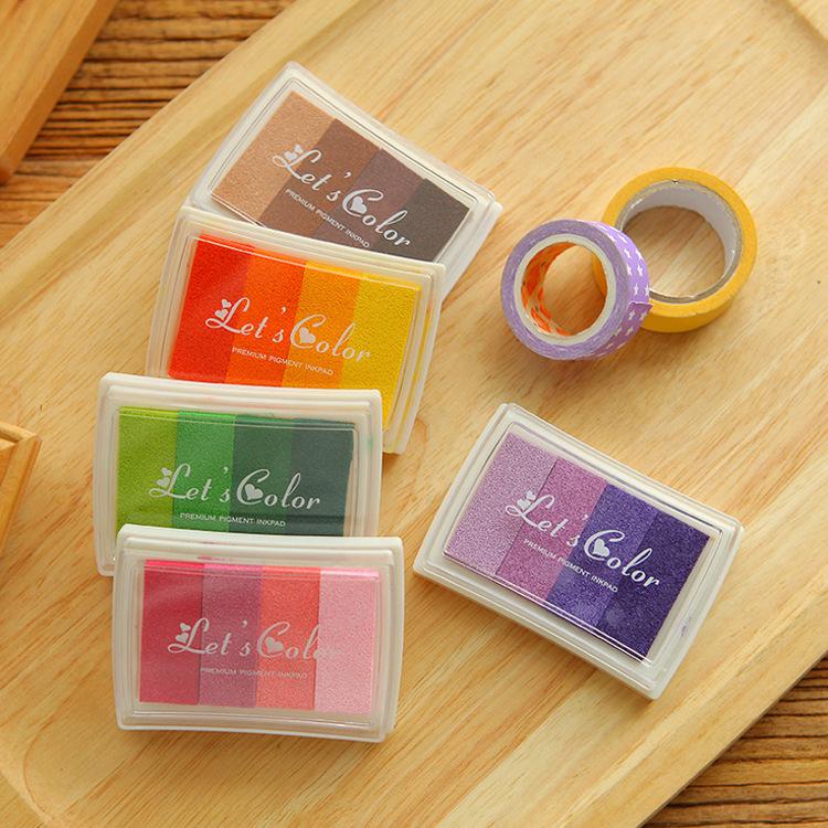 Stamp Companion: 4-Color Gradient Inkpad for DIY Journaling, Available in 6 Color Sets
