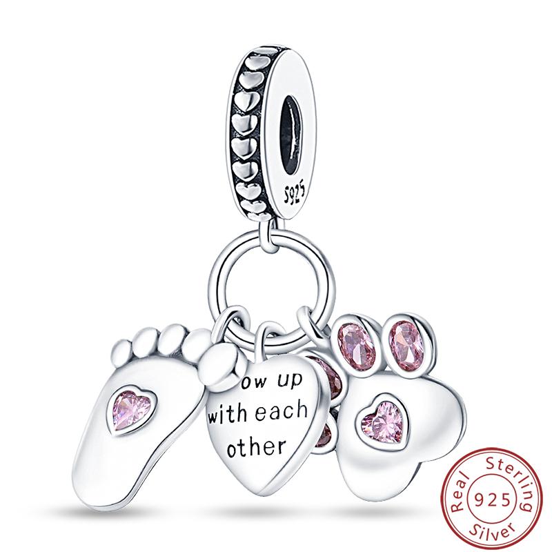 Cute Cat And Dog Series Copper Moon Butterfly Paw Print Charms 3Mm Diy Fine Jewelry Gifts Making