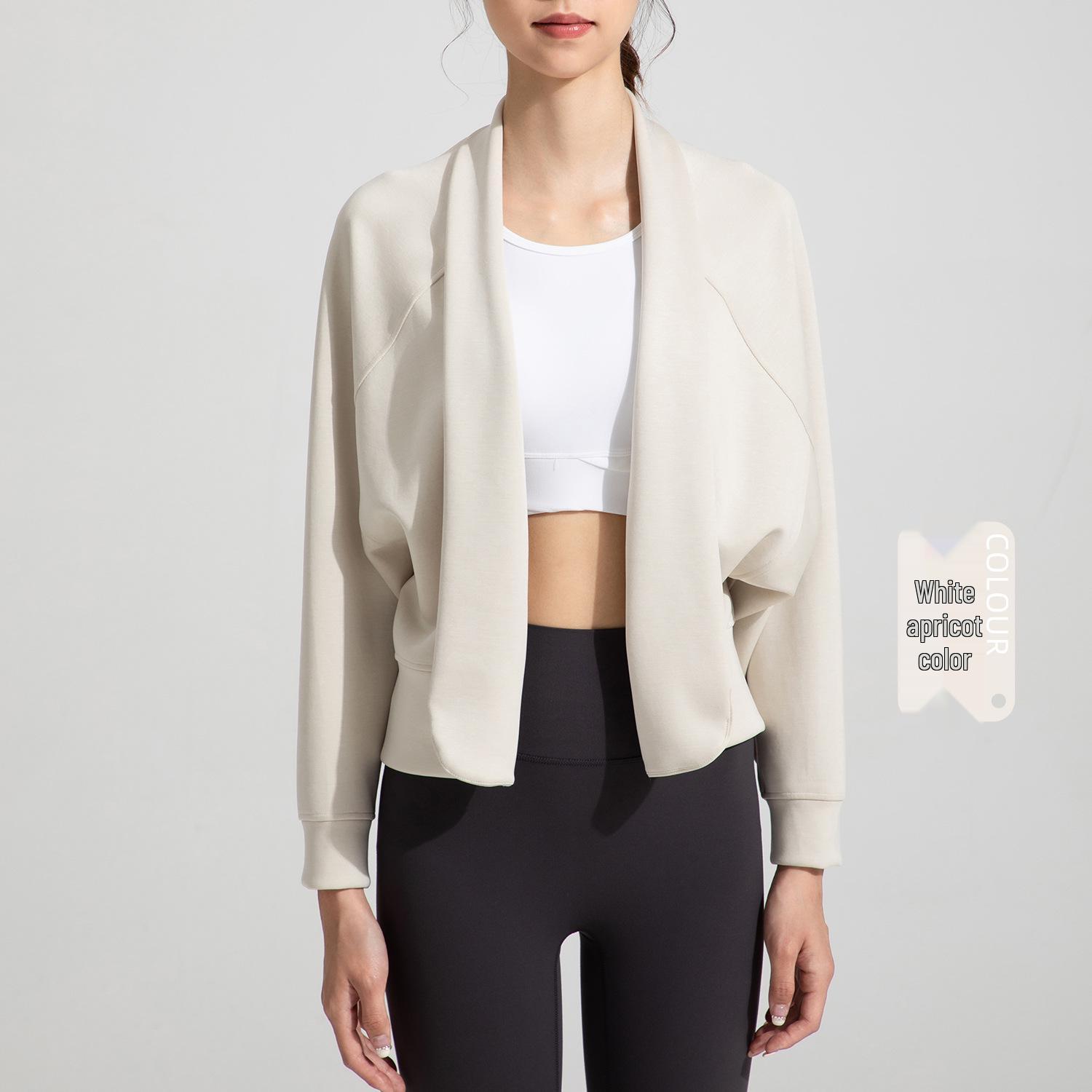 

Athena Lulu Песочный Модал Свободный Кардиган-шаль с длинным рукавом - Телесный Топ для йоги M