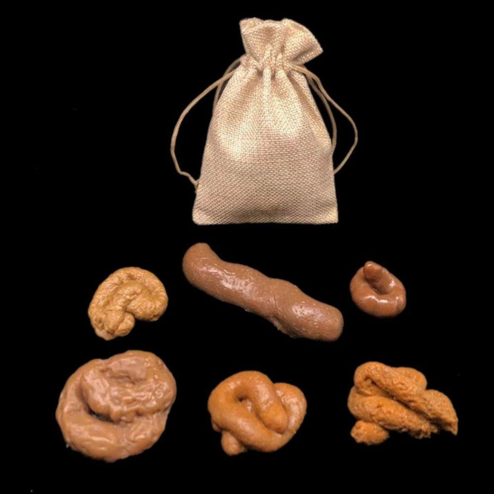6Pcs/set Simulation Plastic Turd Mischief Toys Mischief Gadget Fake Poop Prank Classic Shit  Joke 6Pcs