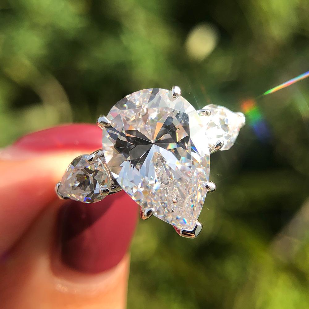 

Танцизное классическое кольцо из стерлингового серебра 925 пробы с цирконом, женские ювелирные изделия, свадебное обещание, подарок для вечеринки 8 белый