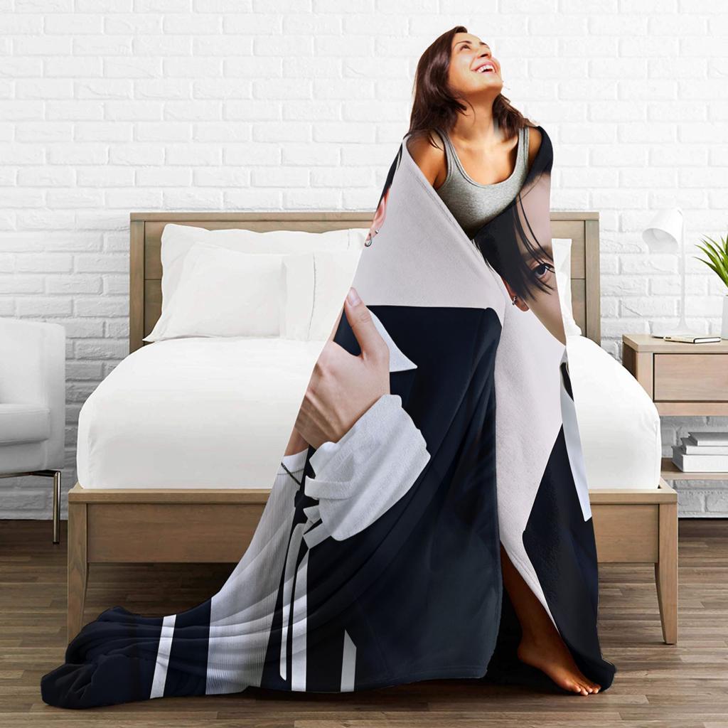 Warm Blanket Airplane Travel Ald Sangwon Music Throw Blanket Flannel Bedspread For Living Room Funny Sofa Bed Cover
