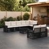 Maison Exclusive - Ensemble De Canapé De Jardin 9 Pc Noir Et Blanc Crème Polyrotin
