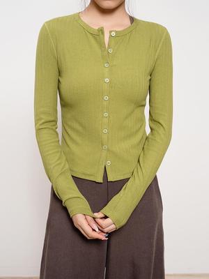 Nuovo Cardigan da Donna a Maniche Lunghe e Girocollo: Maglieria casual e leggera in rayon per autunno e inverno