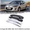 Black Carbon Fiber Car Handle Or ABS Chrome Door Handles Cover for Peugeot 308 T7 308SW SW CC RCZ 2008~2013 Car Accessories