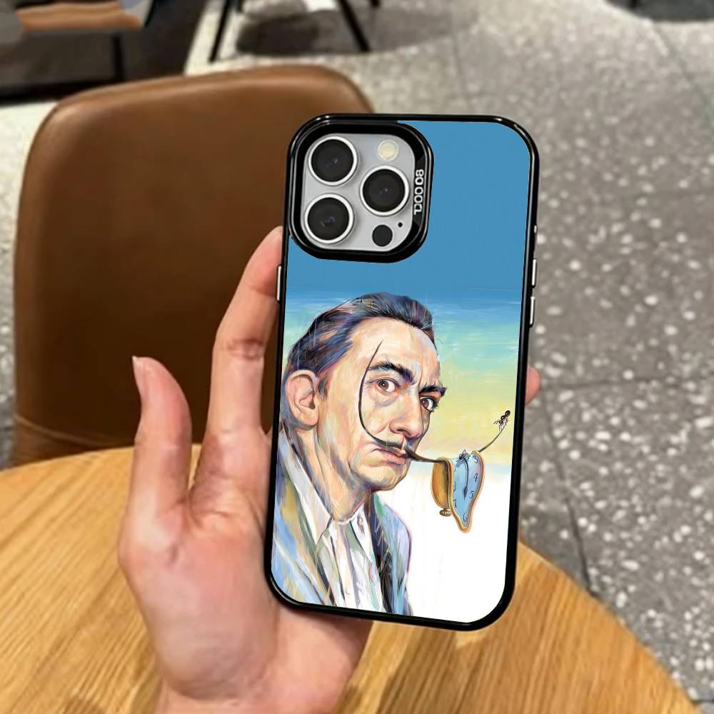 

S-Salvador D-Dali SD P-Painting Phone Case For iPhone17,16,15,14,13,12,11 Plus,Pro Max Colored Silver Plated Inside Cover iPhone17promax
