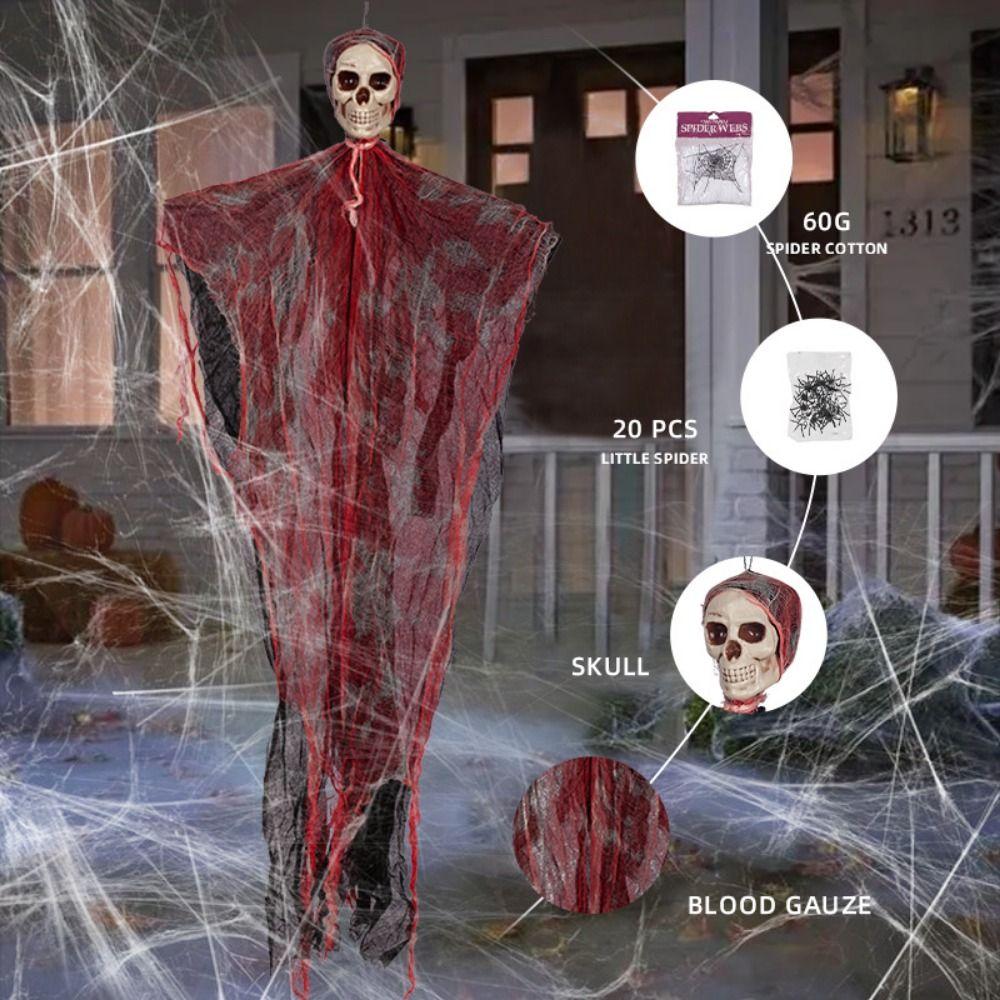 Hanging Hanging Ghost Pendant DIY Halloween Skeleton Pendant Halloween Skeleton Head  Courtyard