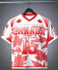 Canada #15 Maglia da Calcio Uomo Foglia d'Acero Rossa Stampata Manica Corta Abbigliamento Sportivo Bandiera Canadese T-shirt Casual da Allenamento