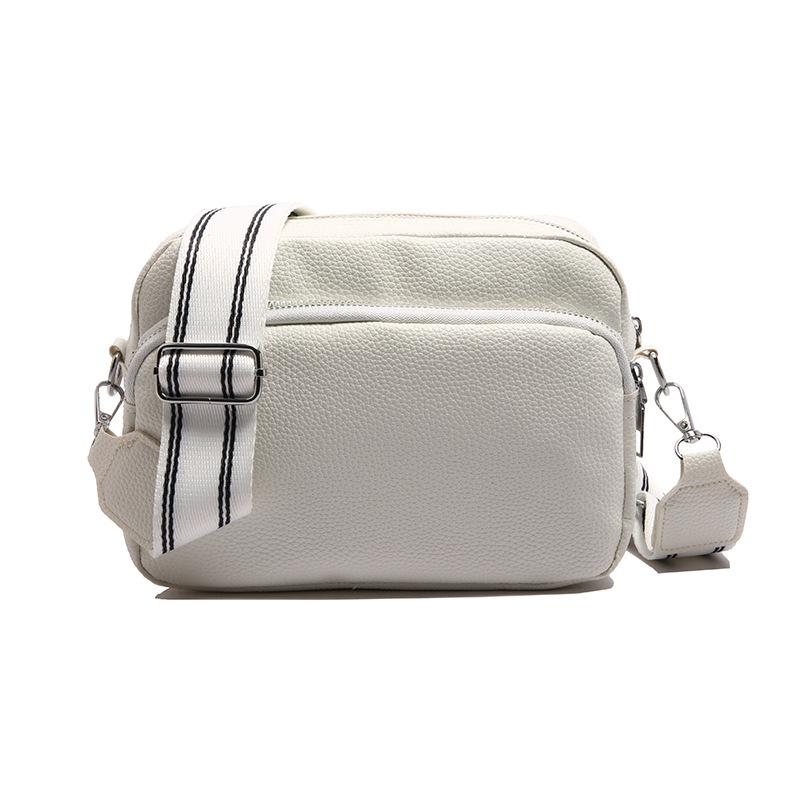 Super Hot Trend Women's Bag Niche Fashion Texture Wide Shoulder Strap Large Capacity Women's Shoulder Crossbody Small Square Bag High Sense