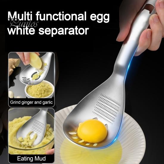 Durable Stainless Steel Grater Slotted Spoon with Bottle Opener & Ginger Grater, Fine Tooth Kitchen Accessory Manual Grinder for Puree Paste,