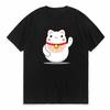 Unisexeki Neko Print Unisex T Shirt ShortSleeved Personalize Summer Female TShirts Graphic Tees Japanese Lucky Cat Kawaii Tshirts